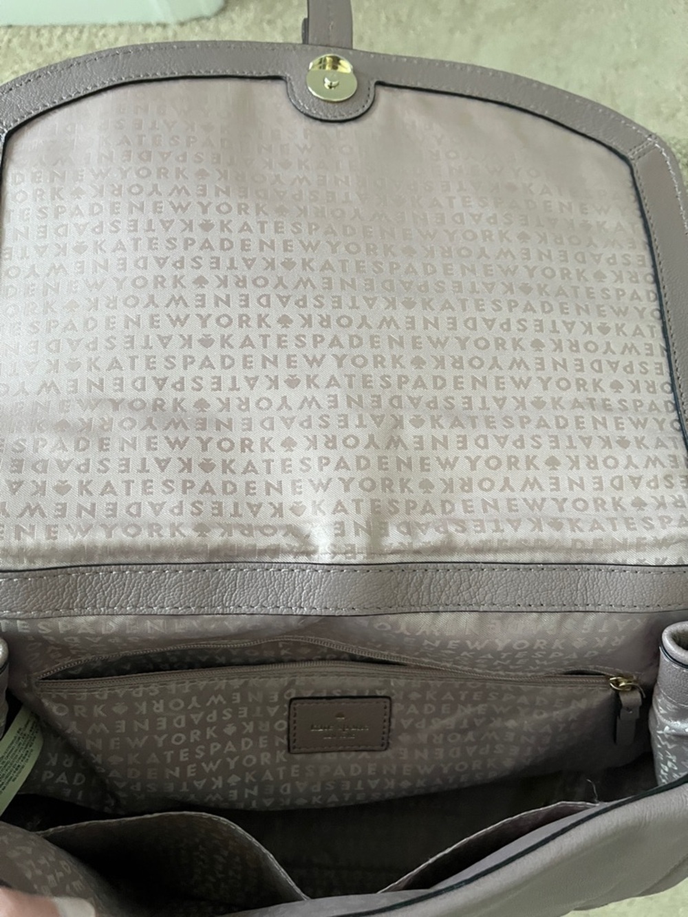 Kate Spade Randall Street mauve leather satchel with top handle - Picture 9 of 9